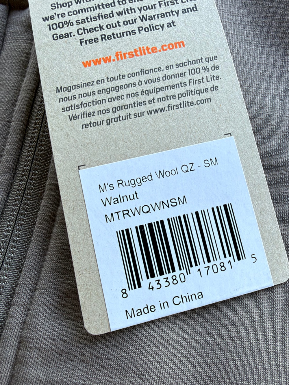 First Lite Rugged Wool QZ - Picture 4 of 4